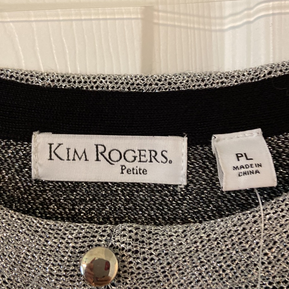 Beautiful Kim Rogers Shirt size PL brand new with tags color silver and black - Picture 3 of 12